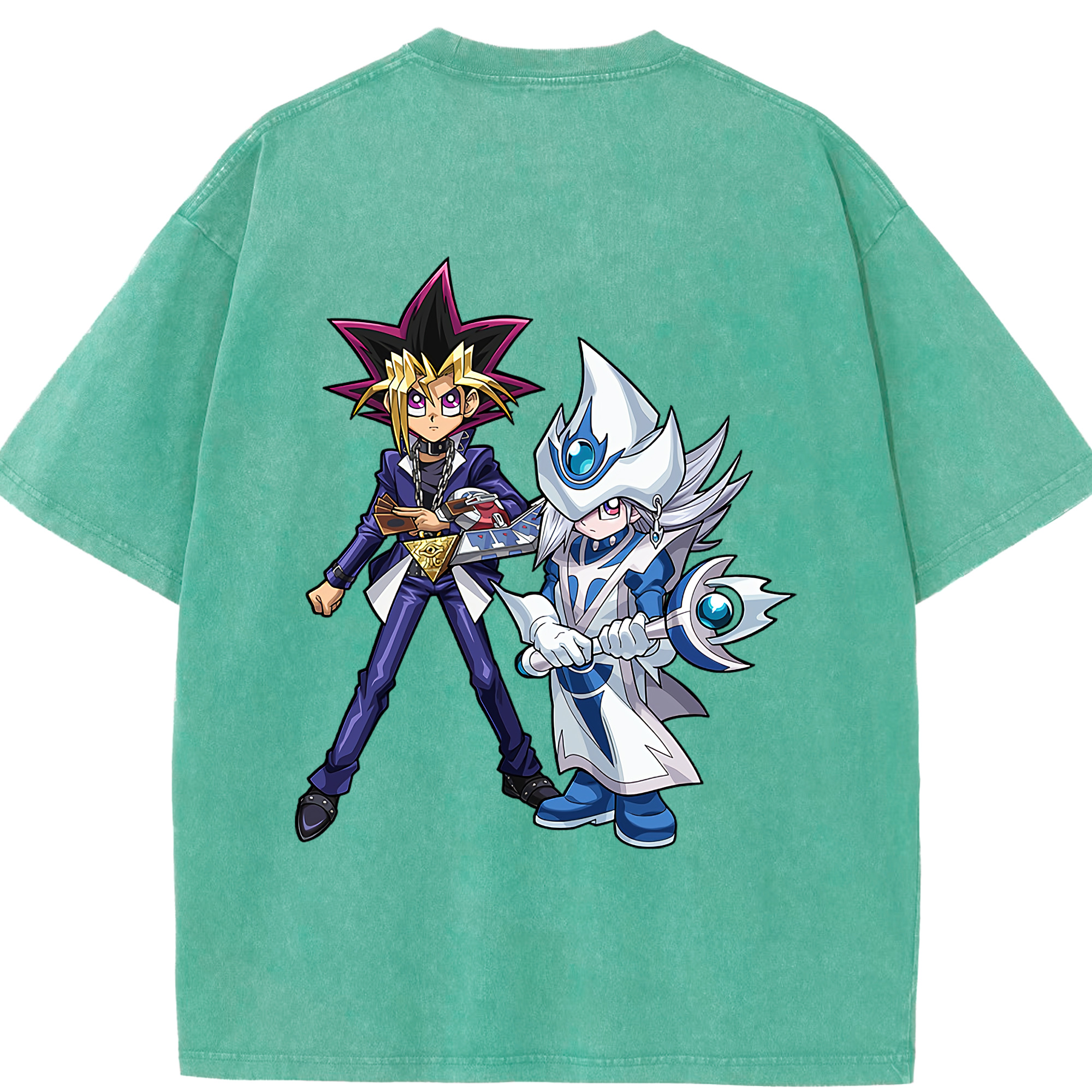 （画像用） 遊☆戯☆王 Yu-Gi-Oh! 綿100% ヴィンテージ風 半袖Tシャツ（背面プリント）